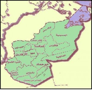 خريطة محافظة الشرقية الادارية