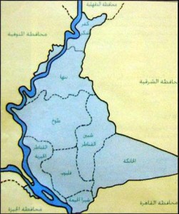 خريطة محافظة القليوبية الادارية