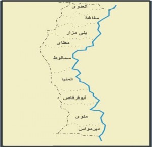 خريطة محافظة المنيا